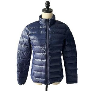 J McLaughlin Packable Down Navy Puffer Jacket | SMALL